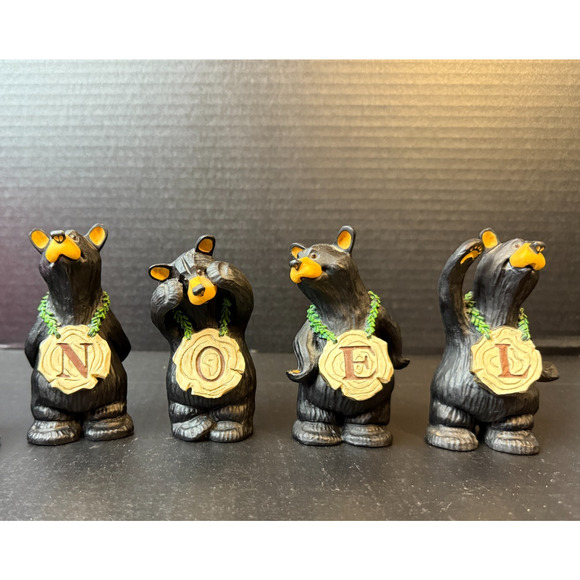 Bearfoots "Noel Bears" Jeff Fleming Big Sky Carvers Christmas Figurines -NO BOX - Picture 1 of 11